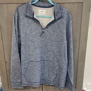 Old Navy Heathered Blue Zip-Up Sweater